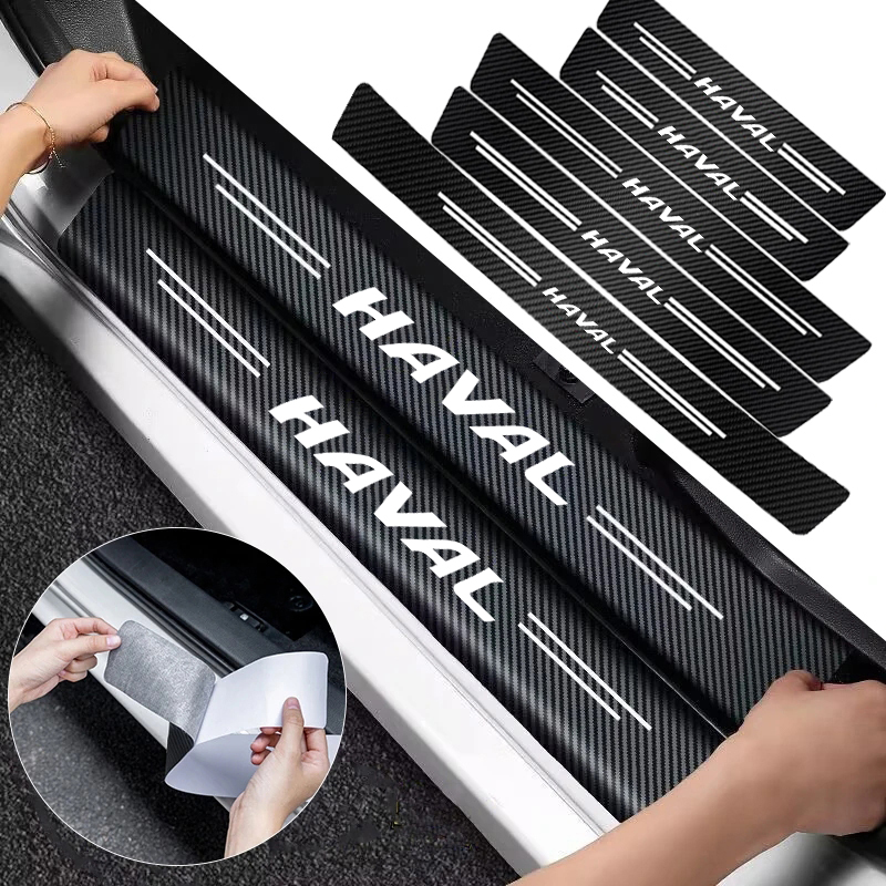 Crepe Pan Carbon - 1/4/5 Stück Auto-Türschweller-Schutzplatten-Dekor Carbonfaser-Aufkleber für Haval