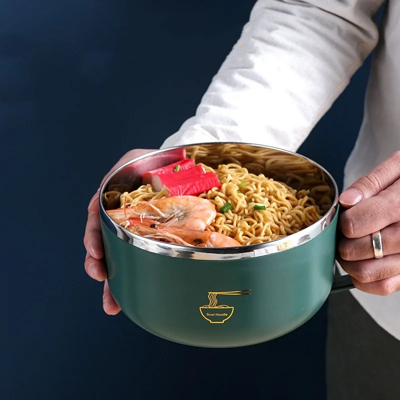 Dim Sum Basket - Ramen-Schüssel aus 304 Edelstahl mit Deckel,